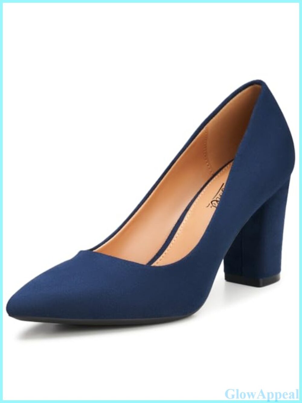 Women's High Chunky Block Heel Pointed Toe Slip On Pumps Work Dress Shoes